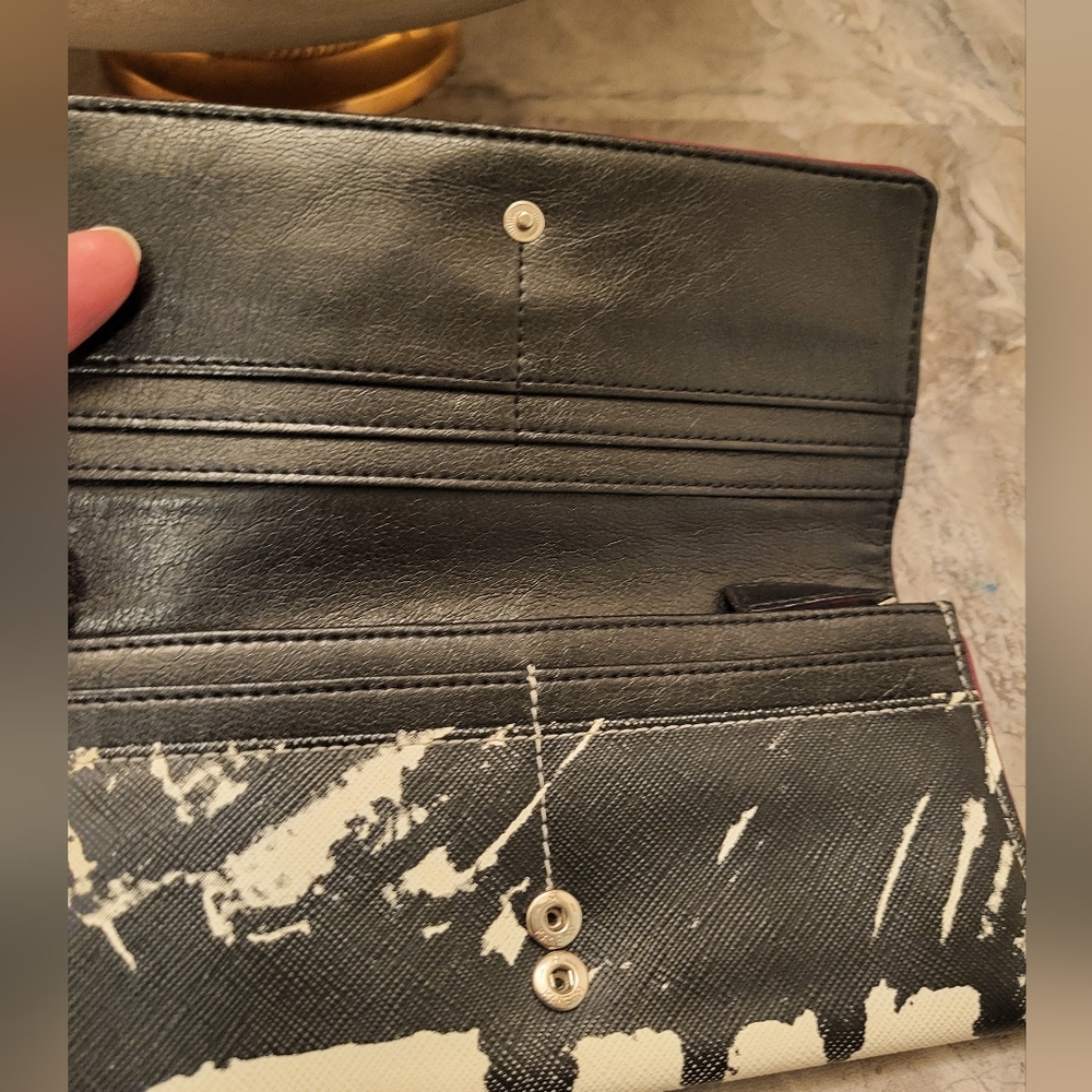 L.A.M.B. Black and White Wallet with Artistic Design - Picture 5 of 14